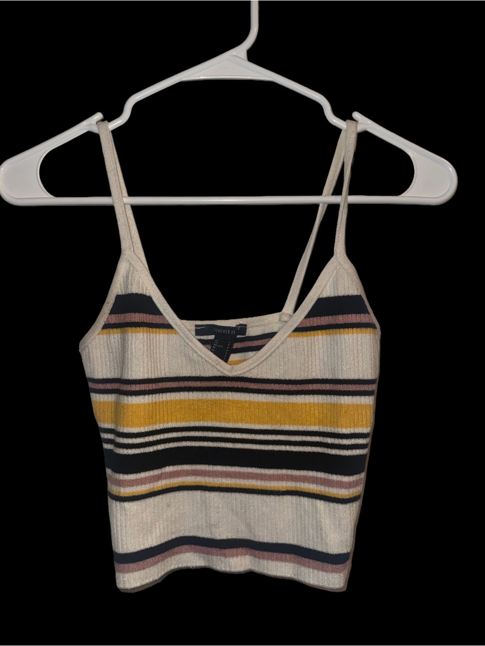 Forever 21 Striped Spaghetti Strap Crop Top